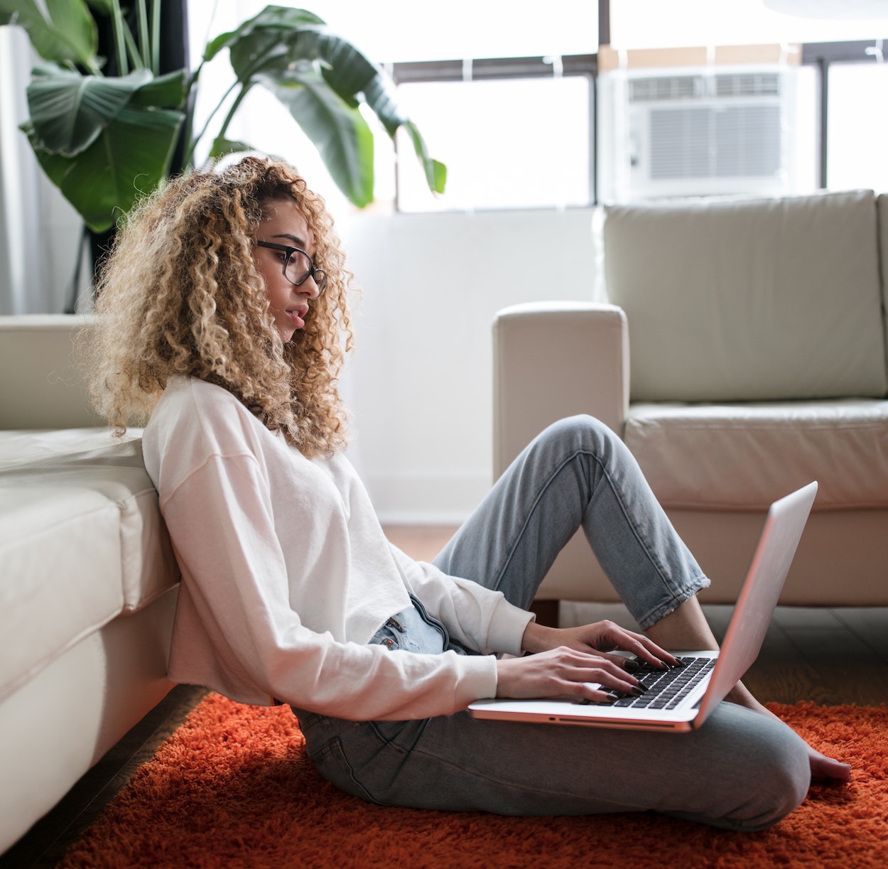 Woman studying accounting